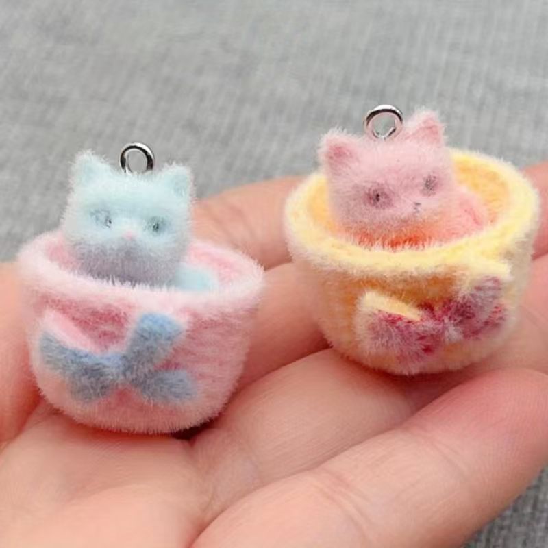 Resin Art Engagement - 4 шт. 3D-подвески в виде кошек