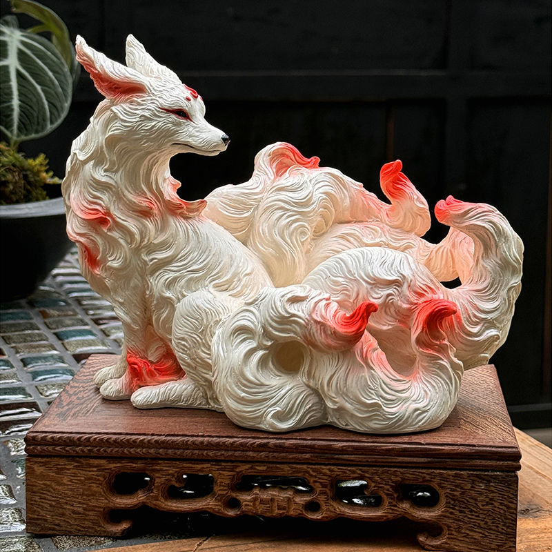 Resin Art Gift For Anniversary - Статуэтка Девятихвостой лисы для буддийского храма,