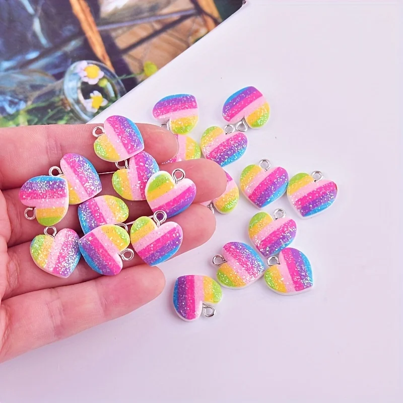 Resin Art Engagement - 10 шт. разноцветных подвесок в форме