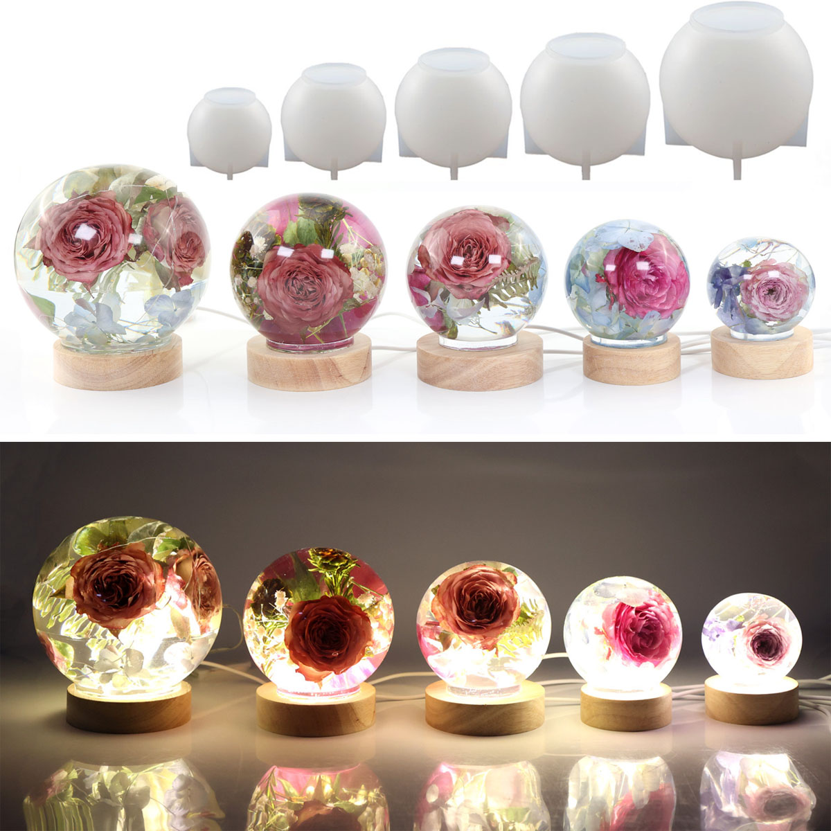 Resin Art Kit With Molds - 65-120 мм сферический шар силиконовая форма