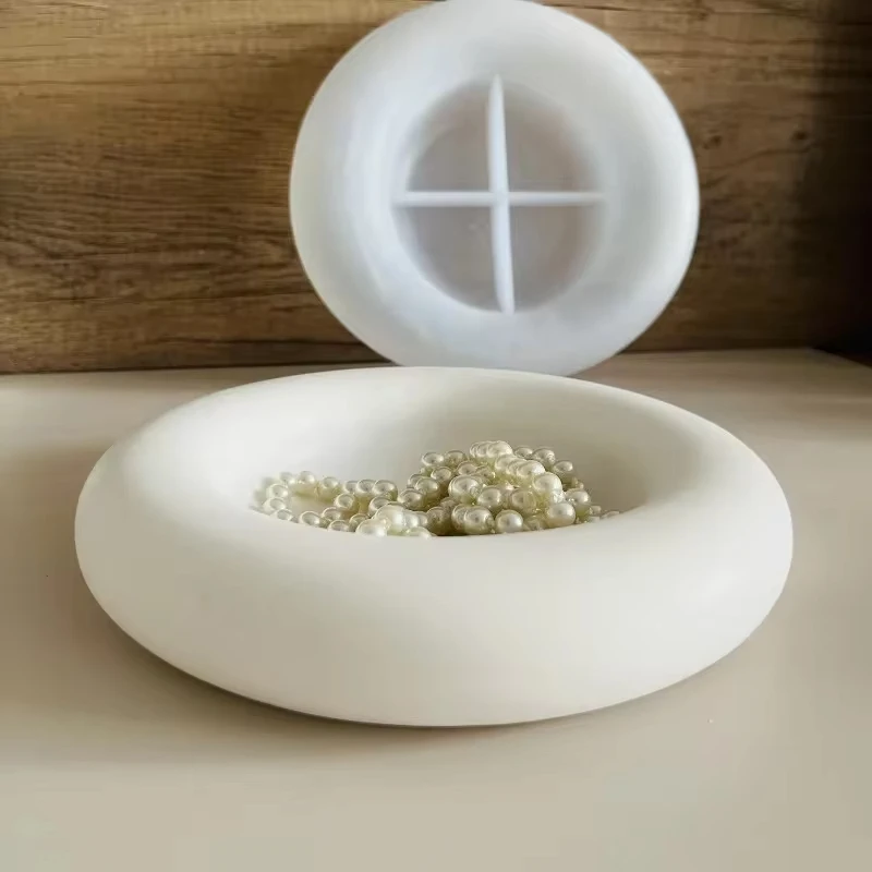 Tray Mold Rectangle - Большой круглый поднос, цементная силиконовая форма,