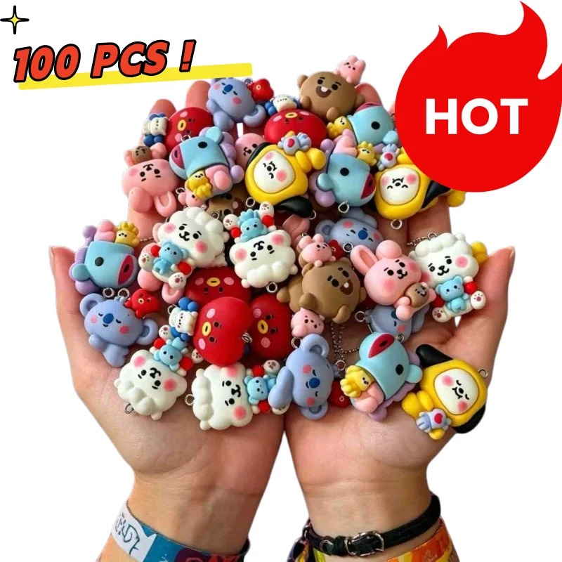 Resin Art Engagement - 7 шт. смоляных мультяшных шармов BT21