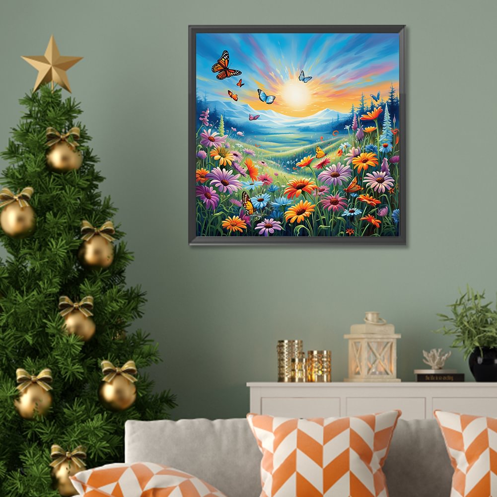 Resin Art Painting - Алмазная картина Семья Милый Олень Цветок
