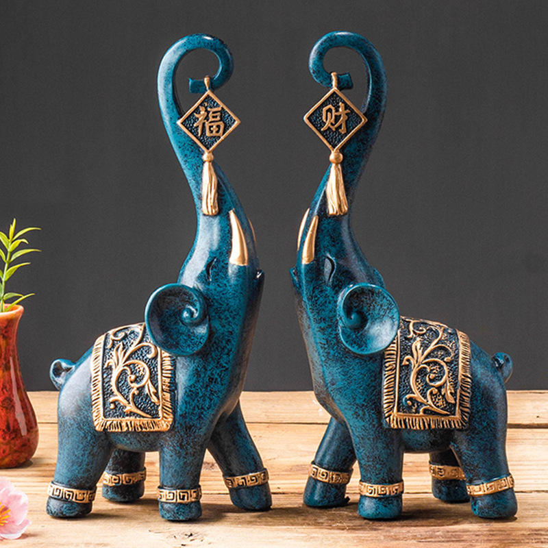 Пара фигурок слонов в китайско – обзор и цена Resin Art Gift For Anniversary